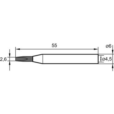 Austausch-Lötanschluss meißelförmig 2,6mm